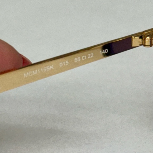 Vintage MCM Round Sunglasses MCM115SK Gold Black Frame 55mm Blue Mirror Interior - Picture 8 of 14